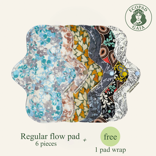 Regular Cloth Pads/set of 6/washable sanitary napkin/eco-friendly period pads